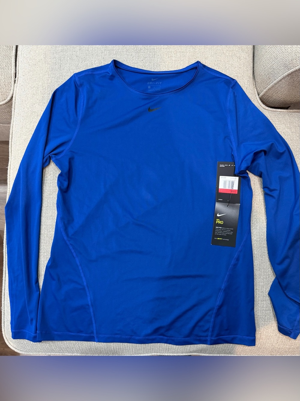 Nike Women's Long-Sleeve Dri-FIT Pro Top - Royal Blue. New with tags